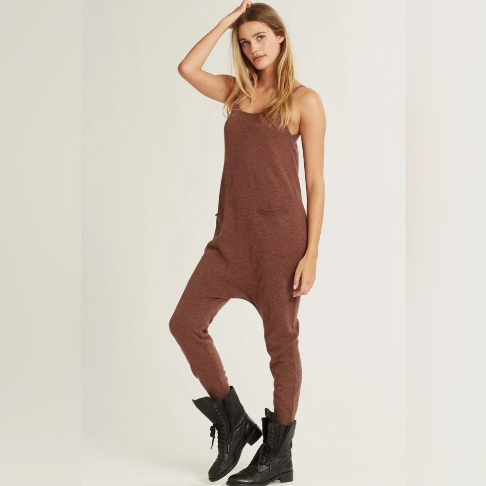 Naked Cashmere Jumpsuit One Piece Patti Small Medium S/M nude beige tan brown